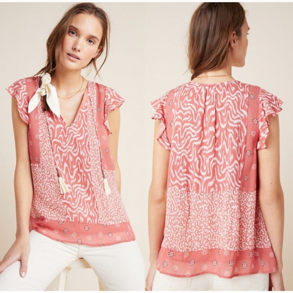 Anthropologie DOLAN Collection Kelsey Abstract Blouse
